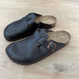 Birkenstock Bostons Natural Leather Dark Brown